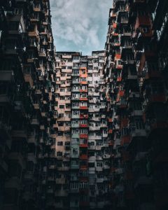 Wysokie budynki mieszkalne w Hongkongu